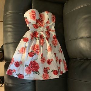 Strapless floral dress